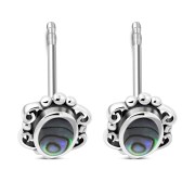 Abalone Shell Sterling Silver Stud Earrings, e371